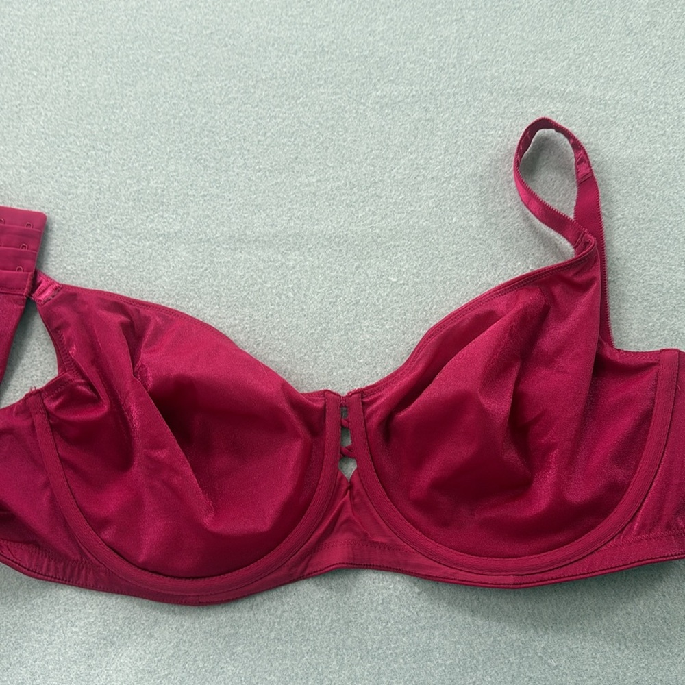 Torrid T-Shirt Unlined Glossy Mesh Ballet Back Bra in Red size 44DD - Picture 6 of 8